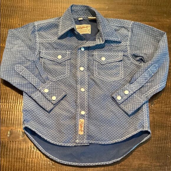 Rafter C Blue Patterned pearl snap western Shirt Toddler XXS - Picture 1 of 7